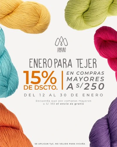 Enero para tejer 15% de dscto.