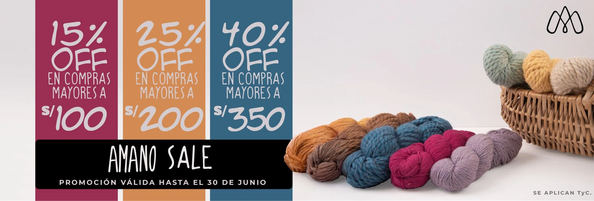 Amano Sale - Descuentos de 15%, 25% y 40%