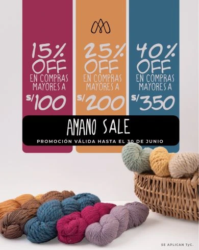 Amano Sale - Descuentos de 15%, 25% y 40%