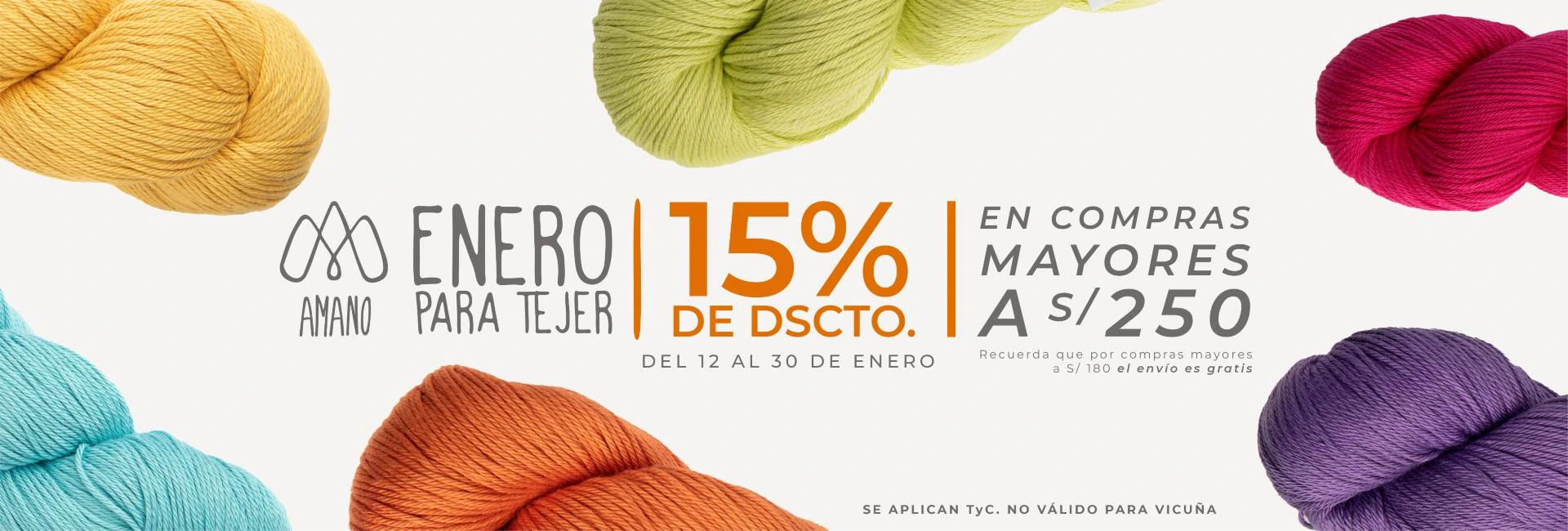 Enero para tejer 15% de dscto.