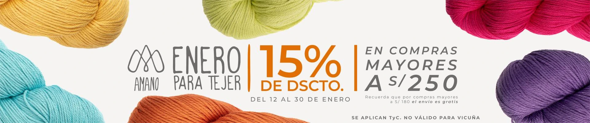 Enero para tejer 15% de dscto.
