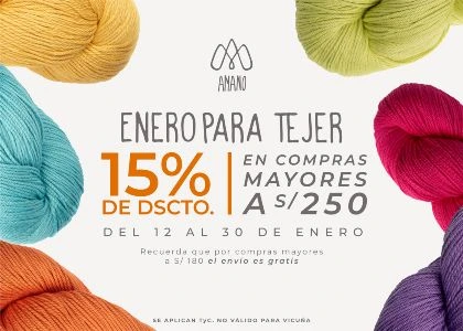 Enero para tejer 15% de dscto.
